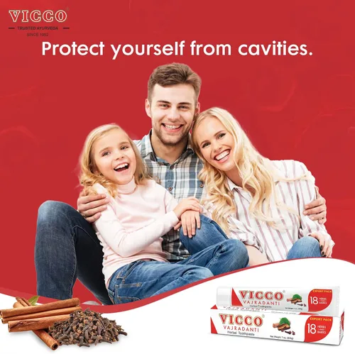 Vista 7 de Vicco Vajradanti - Pasta de dientes ayurvédica de hierbas para el cuidado bucal y la salud de las encías por Vicco – 70 años Legacy of Ayurveda