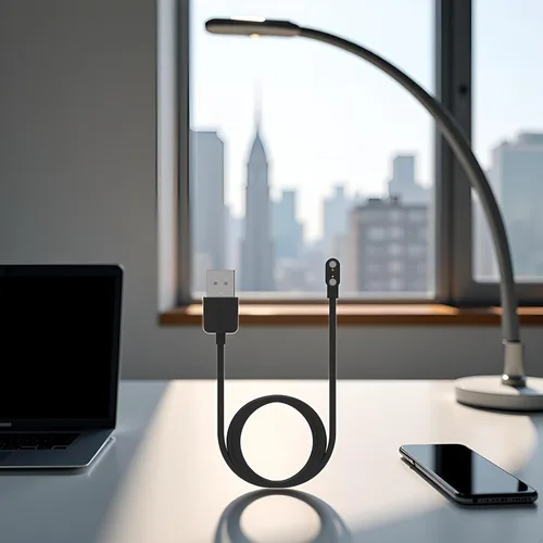 Vista 3 de Compatible con cargador de reloj inteligente Da Fit, cable de cargador USB de repuesto de 3.3 pies, cable de carga para reloj inteligente