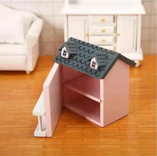 Vista 8 de Cutemini Cabaña en miniatura para casa de muñecas, accesorios para decoración de escritorio de 3 piezas