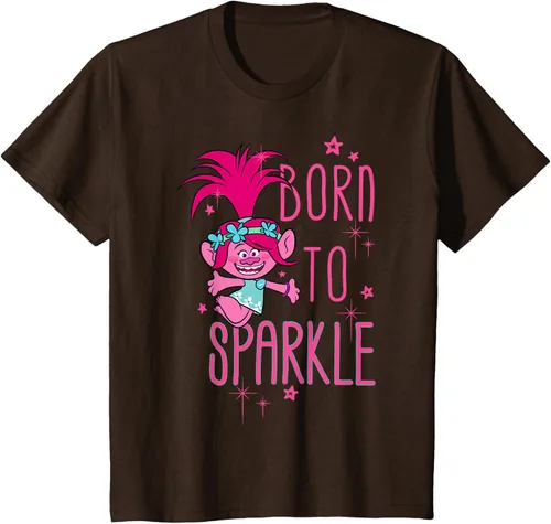 Vista 52 de DreamWorks Trolls Camiseta Born to Sparkle Negro