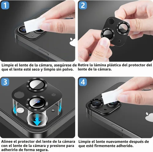 Vista 7 de Korecase para iPhone 14 / iPhone 14 Plus Protector de Lente de Cámara, Protector de Pantalla de Cámara de Vidrio Templado HD Antiarañazos, Película