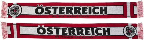 Vista 3 de Austria Bufanda tejida de fútbol Osterreich, blanco, rojo, negro (White, Black, Red)