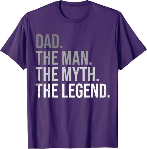 Vista 3 de Camiseta para hombre con texto en inglés "Dad The Man The Myth The Legend", Negro, S