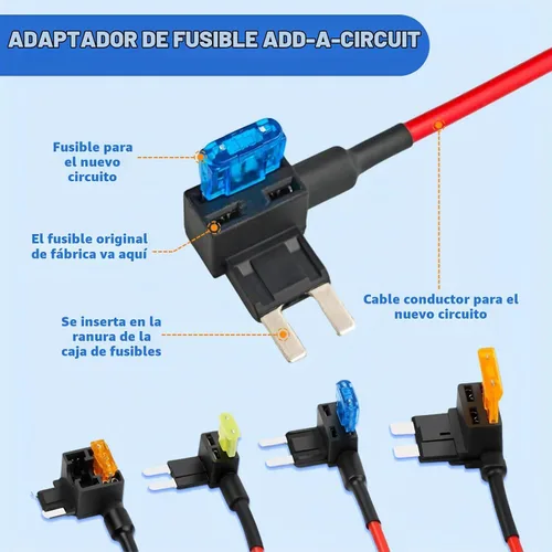Vista 4 de Paquete de 16 fusibles de 4 tipos, soporte de fusible de 12 V para añadir