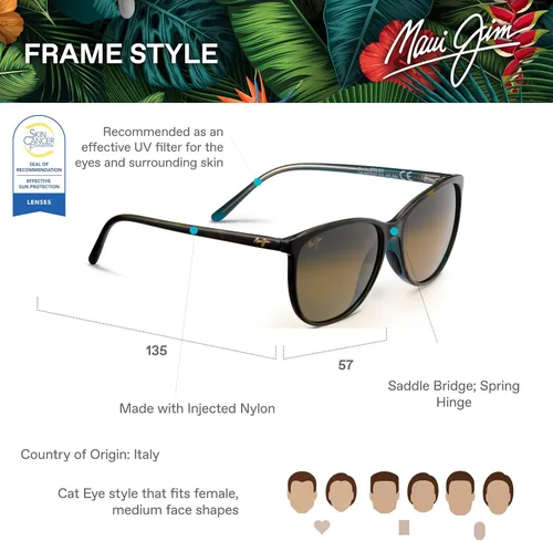 Vista 6 de Maui Jim Gafas de sol polarizadas Ocean Eye para mujer