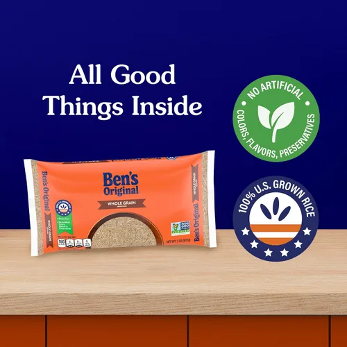 Vista 7 de BEN'S ORIGINAL Arroz integral de grano entero, bolsa de 2 lb