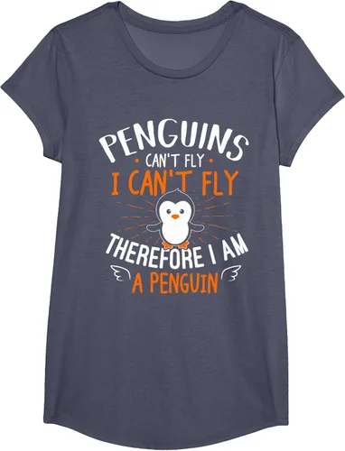 Vista 20 de Penguins Can't Fly Shirt - Camiseta de regalo para amantes de los pingüinos, Azul Azul Marino