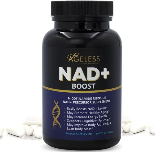 Vista 10 de Ageless NAD+ Suplementos para mujeres y hombres 300 mg de cloruro de ribósido de nicotinamida Suplemento dietético para antienvejecimiento
