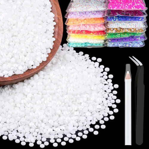 Vista 49 de 5000 piezas de 2mm de strass de resina a granel, strass de gel negros con parte posterior plana y redonda para embellecer sin termoadhesión, gemas