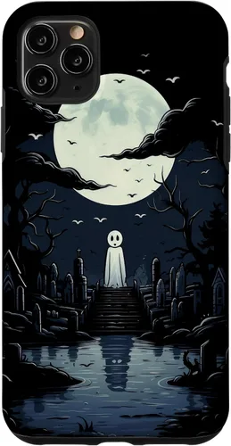 Vista 13 de iPhone 16 Ghost Halloween Cemetery Scary Creepy Case