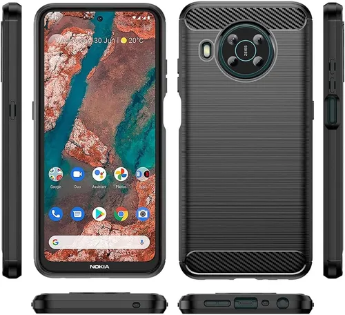 Vista 3 de Asuwish Funda para Nokia X100 5G con protector de pantalla de vidrio templado y accesorios para celda, silicona protectora delgada de goma suave