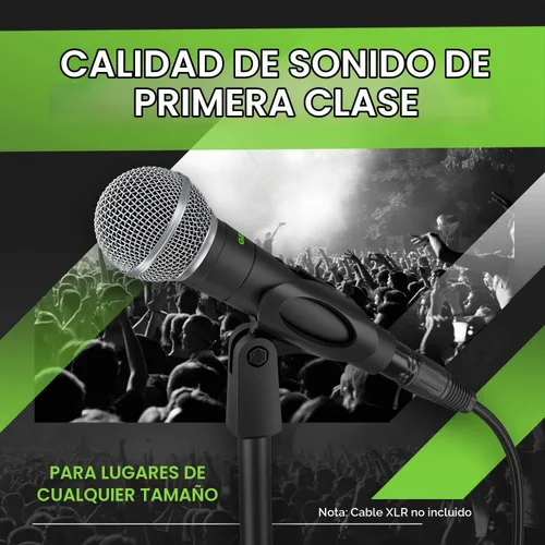 Vista 2 de GEARit Micrófono dinámico de mano para karaoke y voces en vivo, micrófono cardioide con interruptor de encendido/apagado, clip de micrófono y bolsa