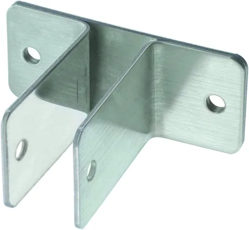 Vista 3 de Harris Hardware 11759 Soporte de pared de acero inoxidable estampado con dos orejas Grosor del panel de 1 pulgada de grosor del panel de 2-1/2
