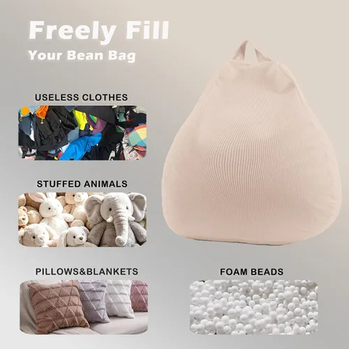 Vista 3 de LPMOERA Funda para Silla Puf de Almacenamiento de Animales de Peluche (Sin Relleno) Para Niños y Adultos. Camas Perezosas para Mascotas