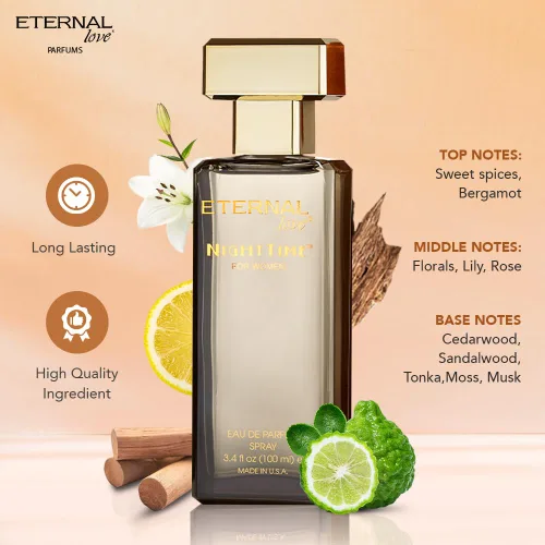 Vista 2 de Eternal Love Paquete nocturno – Eau de Parfum Spray de larga duración aroma cálido y sofisticado – 3.4 oz