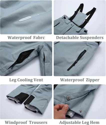 Vista 6 de Women's Ski Jackets and Pants Set Waterproof Snowboard Snowsuit Colorful Winter Warm Snow Coat Suit Windproof