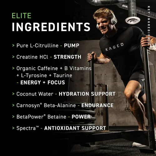Vista 3 de Kaged Muscle - Suplemento en polvo preentrenamiento, preentreno para hombres y mujeres, ofrece energía intensa, enfoque y pumps musculares