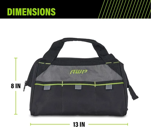 Vista 3 de Bolsas de herramientas AWP, bolsa de herramientas premium, negra, bolsa de herramientas duradera, para profesionales y contratistas