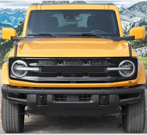 Vista 6 de Kit de 6 piezas de rejilla de malla para parrilla delantera, marco de cubierta, para Ford Bronco 2021-2024 de 2/4 puertas, accesorios exteriores