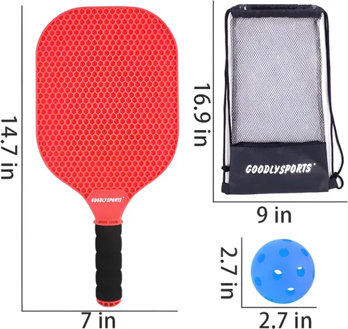 Vista 2 de GOODLYSPORTS Juego de 2 palas de pickleball para niños, raqueta ligera de pickleball, juegos al aire libre para niños de 4 a 8 años, regalos