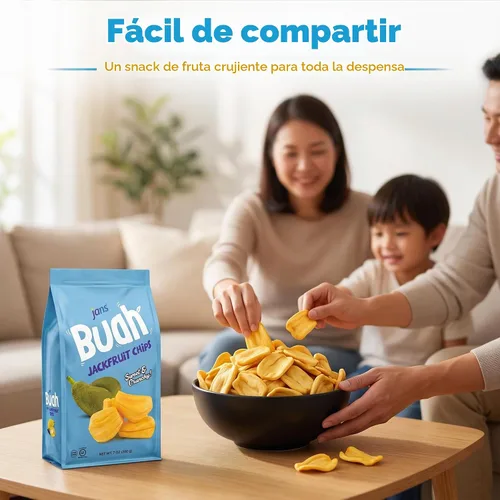 Vista 6 de Chicles de Jaca 7 Oz Jans Buah - Chips de Jaca Secas, Snack de Fruta Sin Gluten, Experiencia Auténtica de Fruta, Fruto de Jaca Seco, Deshidratado