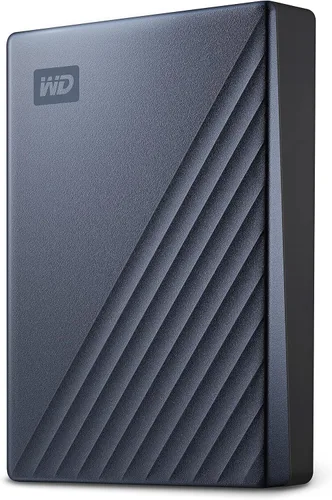 Vista 11 de WD 2TB My Passport Ultra, Azul, Disco Duro Externo Portátil, software de respaldo con defensa contra ransomware y protección por contraseña, USB-C