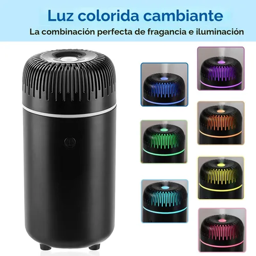 Vista 2 de Difusor de coche humidificador USB aromaterapia aceite esencial ambientador USB niebla fría mini difusor portátil para coche, hogar, oficina, Negro