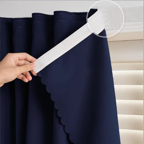 Vista 30 de Cortinas autoadhesivas, sin taladrar, sin varilla, cortinas opacas fáciles de instalar para persianas de ventana, dormitorio