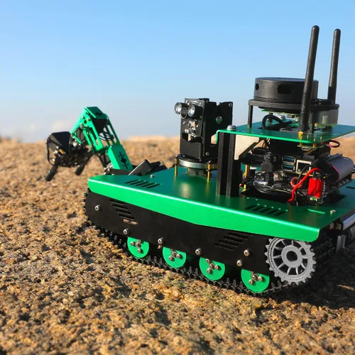 Vista 2 de Yahboom Raspberry Pi 4B AI Robot ROS Tank Kit Transbot con cámara de profundidad, escáner 3D ROS Robótica Codificación 2D Mapeo 3D Navegación