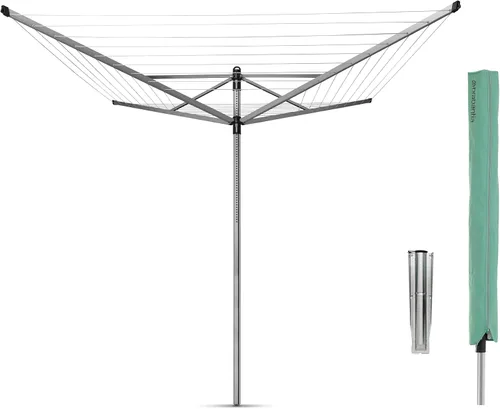 Vista 18 de Brabantia Lift-O-Matic Advance - Tendedero de 4 brazos para exteriores (164 pies / Ø 1.97 pulgadas) de altura ajustable, tendedero plegable + estaca