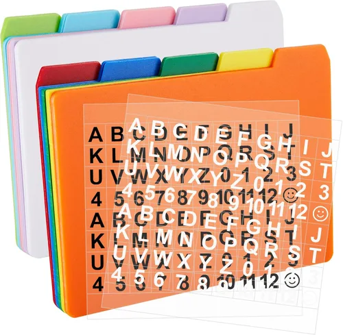 Vista 14 de Lewtemi 50 separadores de tarjetas de índice de 3 x 5 pulgadas, separadores de tarjetas de índice con tarjetas guía con 2 calcomanías de números