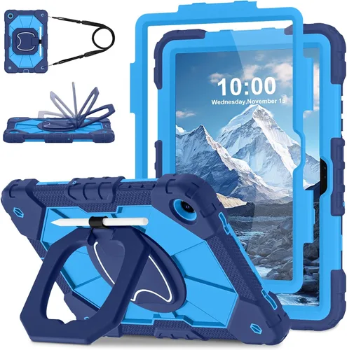 Vista 11 de WESOROL Funda para Galaxy Tab A11 Plus/A9 Plus de 11 pulgadas, a prueba de golpes para tableta Samsung A11+/A9+ con protector de pantalla con Negro