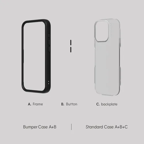 Vista 5 de RhinoShield Mod NX - Carcasa modular para iPhone 15 Funda protectora con placa trasera, diseño modular de 2 vías, protección contra caídas