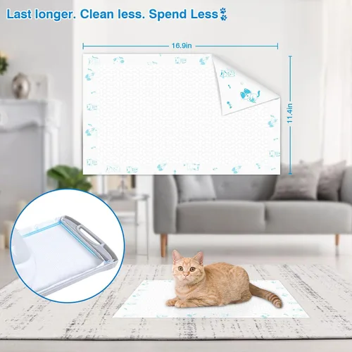 Vista 6 de Almohadillas de arena para gatos absorbentes superiores, 25 unidades, repuesto genérico compatible con el sistema de arena Tidy Cat Breeze de 16.9 x