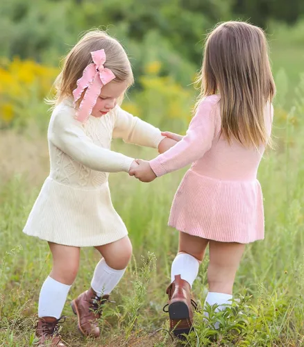 Vista 3 de BFUSTYLE Mameluco de manga larga para bebé niña, trajes de punto con falda