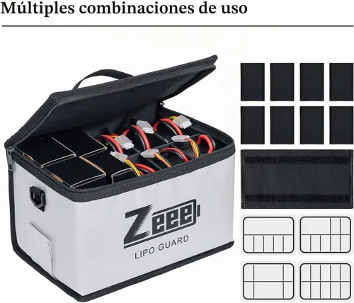 Vista 3 de Zeee Lipo Safe Bag Batería ignífuga - 10 celdas ajustables (10.6 x 6.7 x 6.7 pulgadas)
