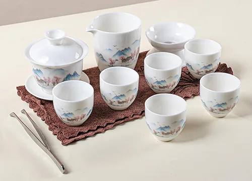 Vista 7 de Juego de té Gaiwan,Juego de té tradicional chino para el hogar