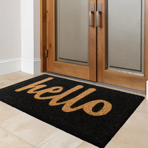 Vista 16 de LuxUrux Alfombra de Fibra de Coco de Bienvenida - Respaldo Extra Resistente, 17'' x 30'' Alfombra Natural para Puerta - Fácil de Limpiar, Hermoso