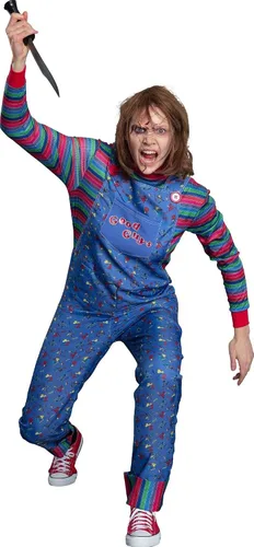 Vista 3 de Party City Chucky Halloween Costume for Women, Childs Play Includes Jumpsuit