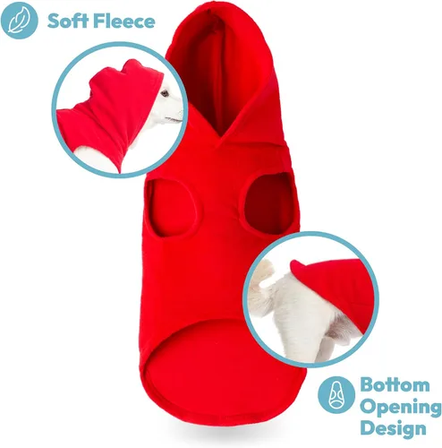 Vista 5 de Gooby - Sudadera con capucha de forro polar para perro, chaqueta con cremallera para perro con correa de junta tórica para perros pequeños a Negro