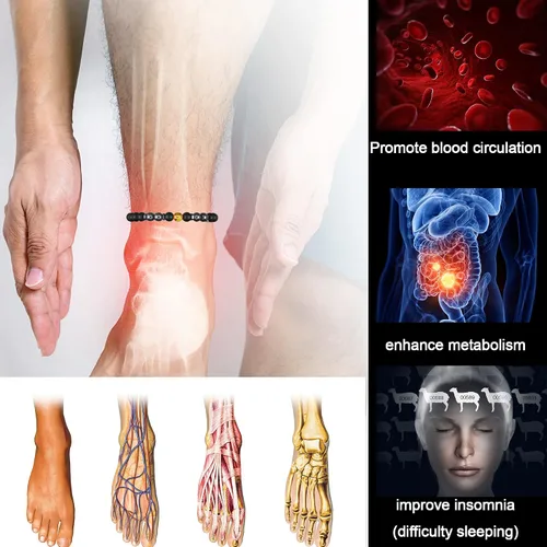 Vista 7 de Tobilleras de obsidiana negra para mujeres y hombres, 6 pulseras de tobilleras ajustables de turmalina natural, cristales de piedras preciosas