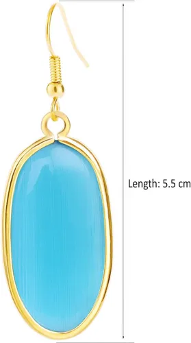 Vista 4 de Pendientes colgantes de piedra curativa de cristal natural para mujer