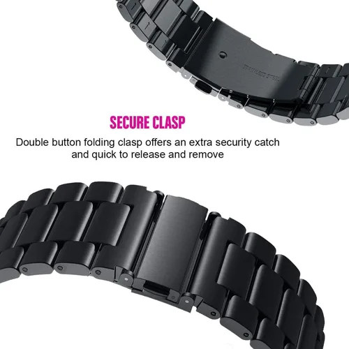 Vista 3 de ViCRiOR Compatible con Garmin Venu, Venu SQ, Venu 2 Plus, Vivoactive 5/3 Bandas - Correa de reloj de acero inoxidable sólido y correa de malla