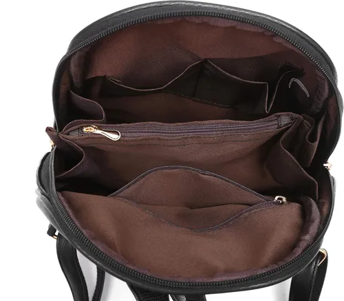 Vista 10 de Nevenka mochila informal estilo cartera de imitación cuero con cierre para mujer