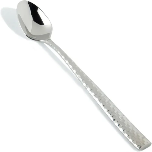 Vista 19 de Fortessa Lucca - Cubiertos facetados de acero inoxidable 18/10, cuchara de postre/sopa, 7.1 pulgadas, juego de 12, dorado cepillado Oro cepillado