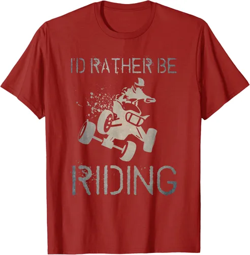 Vista 71 de Camiseta gráfica I'd Rather Be Riding ATV Quad Racing Rider de 4 ruedas, Negro