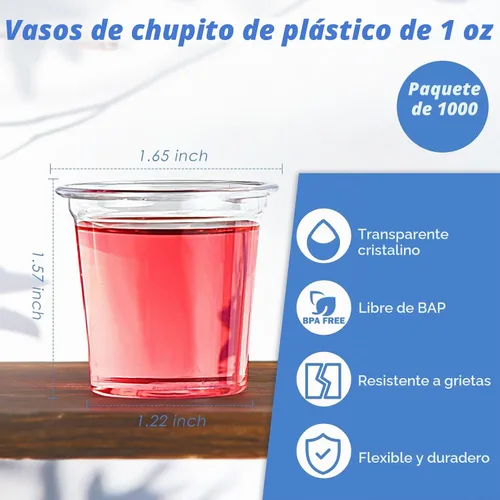 Vista 3 de Lilymicky - Paquete de 1000 vasos de chupito de plástico de 1 oz, vasos