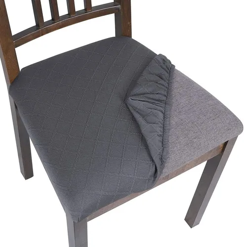 Vista 20 de SearchI Juego de 2 fundas de asiento para sillas de comedor, fundas de asiento elásticas con estampado, extraíbles y lavables, fundas de cojín