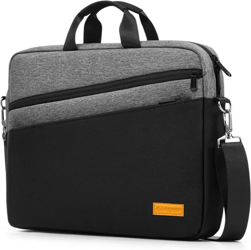Vista 10 de bagasin Bolsa de hombro para computadora portátil de 15, 15.6 y 16 pulgadas, maletín de tela repelente al agua, ligero toploader, casual de negocios