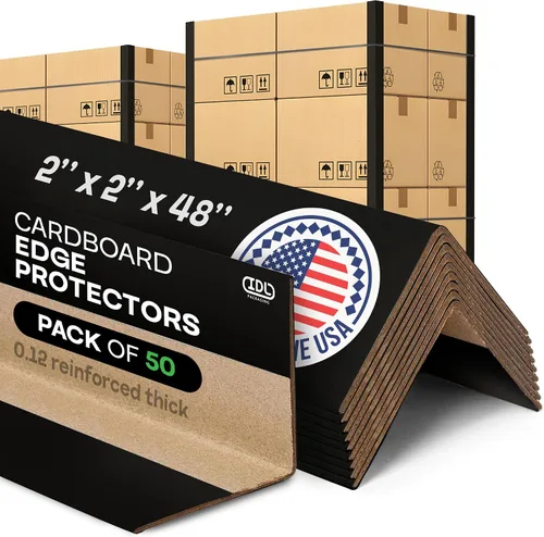 Vista 33 de IDL Packaging Protector de borde de cartón negro de 2 x 2 x 48 pulgadas (paquete de 20) – Protectores de esquinas para envío, almacenamiento
